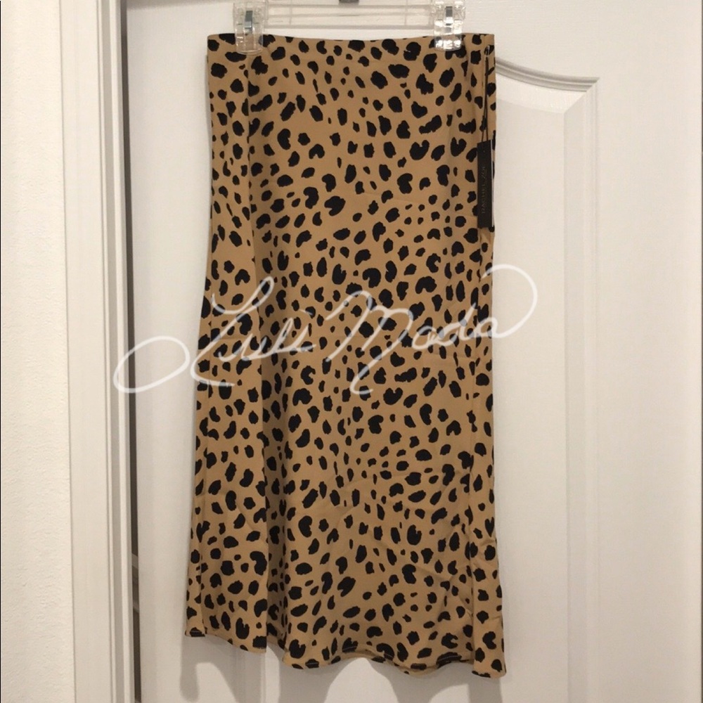 NEW Rachel Zoe Leopard Midi Skirt - Picture 7 of 10